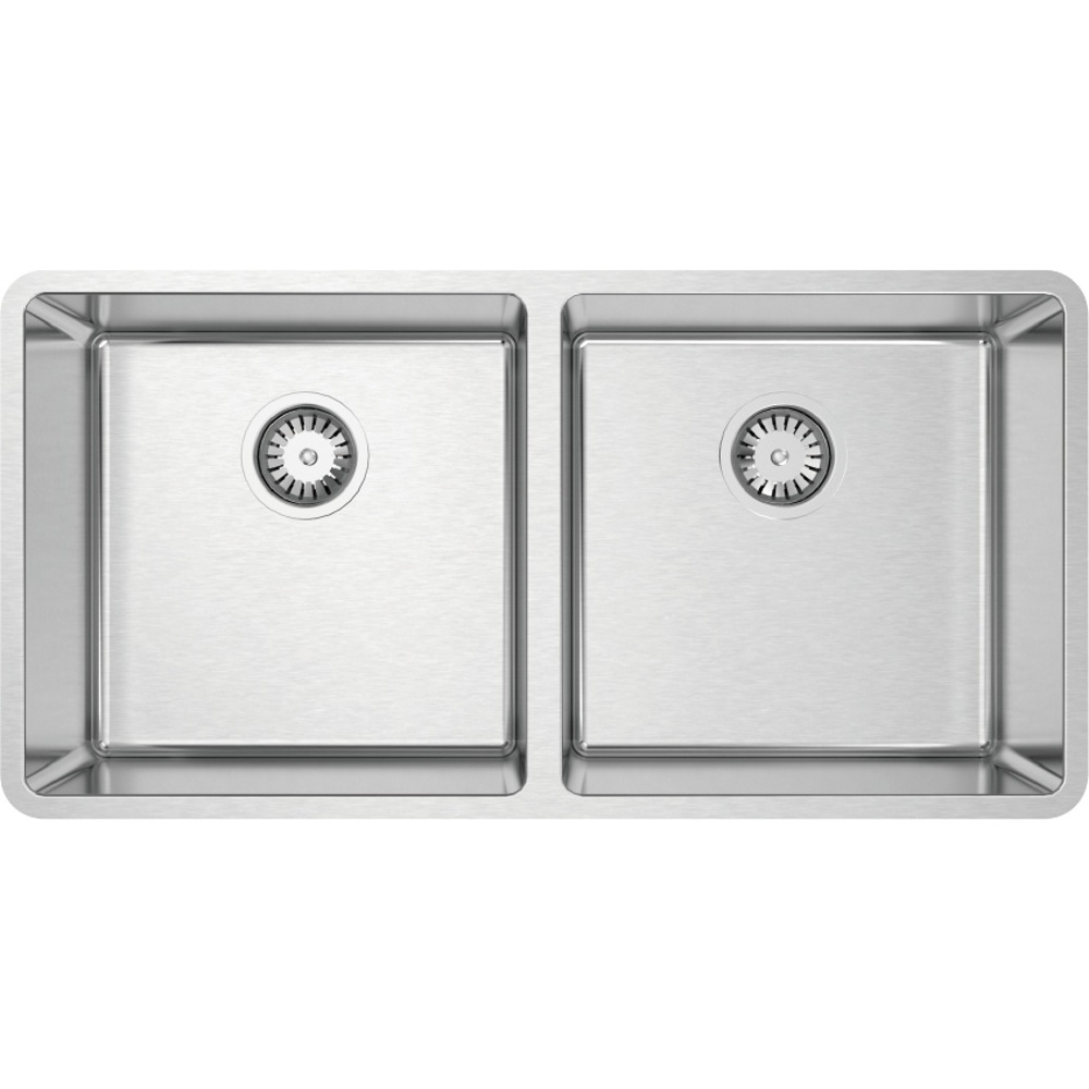Zomodo LUC240U Lucia 34" 50/50 Double Undermount Sink - Satin