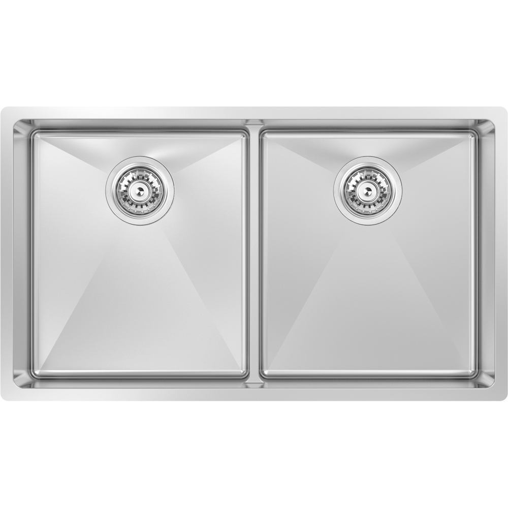 Zomodo MOC356DC 30" 50/50 Double Low Divide Sink - Microbrush