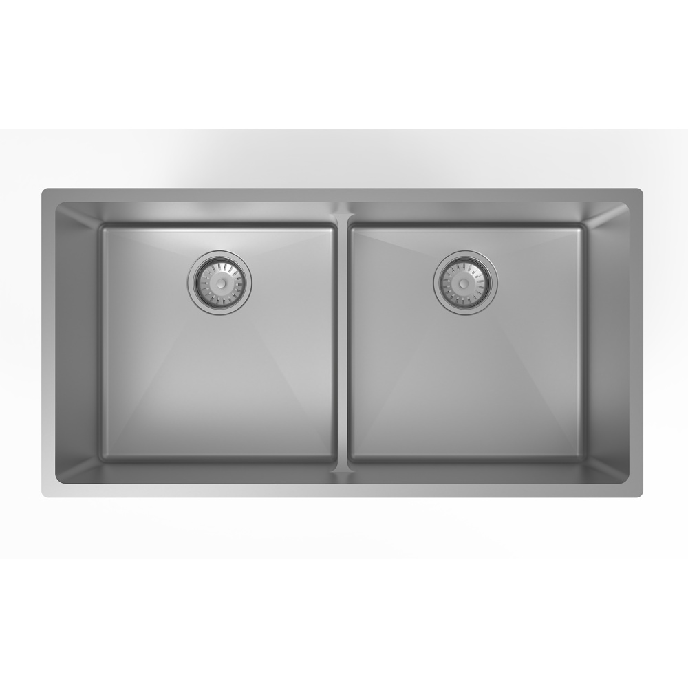 Zomodo PTC406DC-SX Platinum 34" 50/50 Double Low Divide Sink & Accessories - Sonix