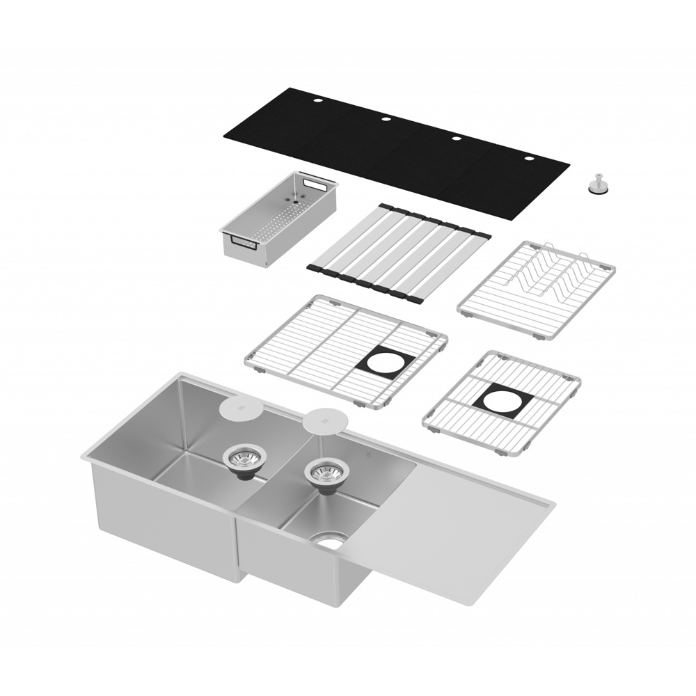 Zomodo SQC450DU Sratus Q Double 60/40 Sink & Accessories Kit - Scotchbrite