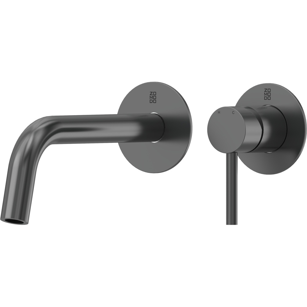 Zomodo VTC013-BK Vanity Wall-Mount Vessel/Bath Faucet (Spout + Mixer), SUS304 Stainless Steel Drain Kit NOT included - Black Pearl