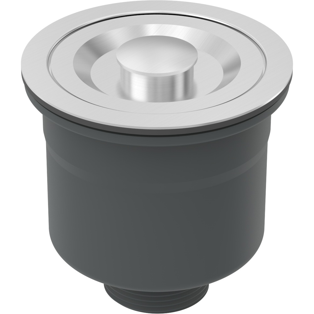 Zomodo WK-90-40-DP Deep Steel Bucket Drain Kit - Brushed Stainless Steel