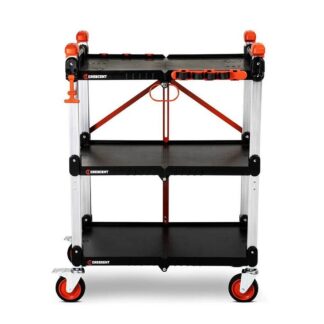 Crescent F3SCBL SITERUNNER 3-Shelf Folding Jobsite Cart