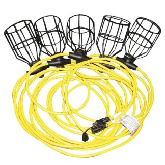 SHOPRO L002757 50′ x 5 12/3 SJTW Professional Socket Light String