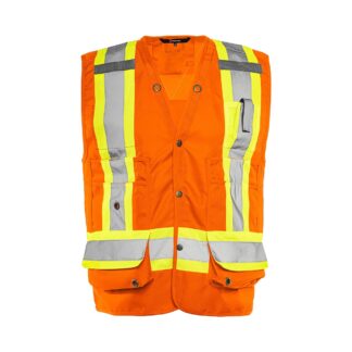 Wasip TV20O2XL Hi-Viz Deluxe Surveyor Vest, 2XL - Orange
