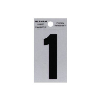 Hillman 839380 2" Reflective Adhesive Number, #2 - Black & Silver