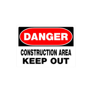 Hillman 842054 10" x 14" "DANGER CONSTRUCTION AREA KEEP OUT" Sign - Black, White & Red