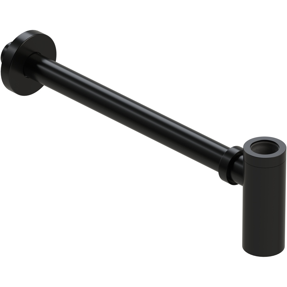 OS&B BOT-MBL 1-1/4" Brass Semi-Cast Decorative T-Trap - Matte Black