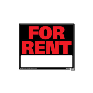 Hillman 847351 19" x 24" "FOR RENT" Sign - Red, Black & White