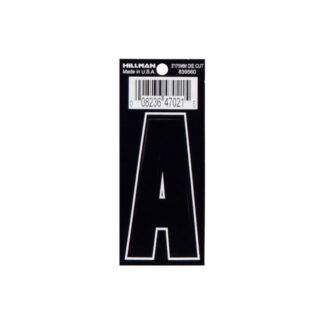 Hillman 839560 3" Self-Adhesive Vinyl Letter, A - Black