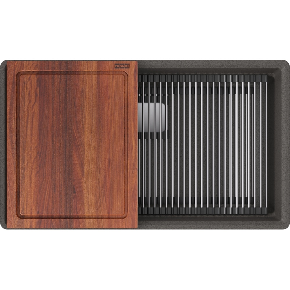 Franke PKG11031SLG-WKC Peak 32" x 18.75" Fragranite Single Bowl Undermount Workcenter Sink - Slate Grey