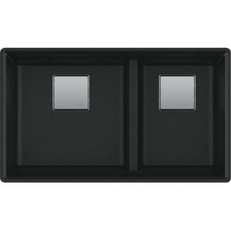 Franke PKG160LD-MBK-S Peak 32" x 18.75" Fragranite Double Bowl Undermount Kitchen Sink - Matte Black