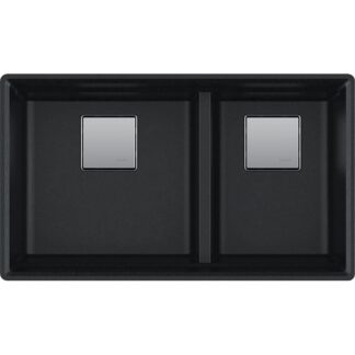 Franke PKG160LD-ONY-S Peak 32" x 18.75" Fragranite Double Bowl Undermount Kitchen Sink - Onyx