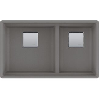 Franke PKG160LD-SHG-S Peak 32" x 18.75" Fragranite Double Bowl Undermount Kitchen Sink - Stone Grey