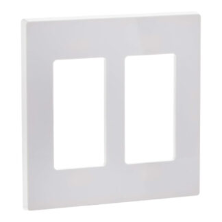 Leviton 7855 Decora 2-Gang Screwless Wall Plate - White