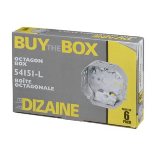 Iberville 1202C 1-1/2" Octagon Box with Cable Clamps, 6 Pack