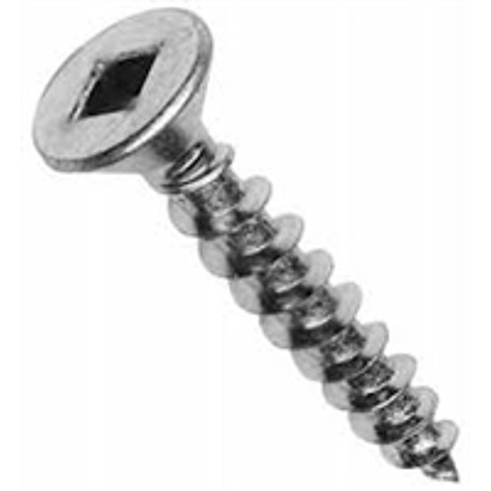 Robertson #8 x 3" Flat Head Plated Wood Screw, 2000 Pack - Zinc