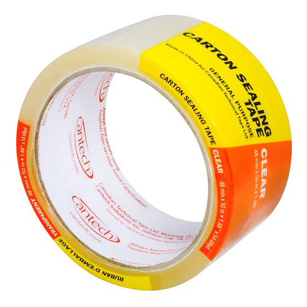 Cantech 34300 50ft x 48mm General Purpose Packing Tape - Clear
