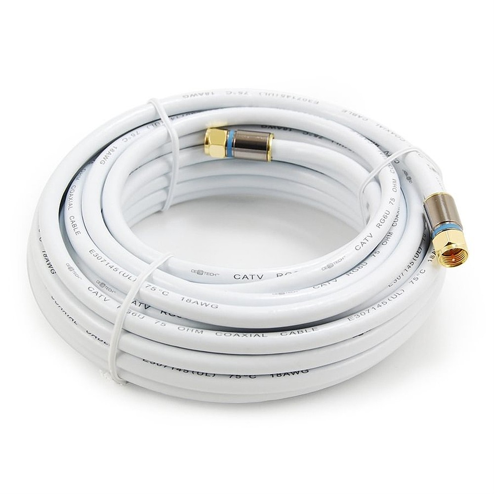 Elink CV-51297WHT 25' RG6 Coaxial Cable - White