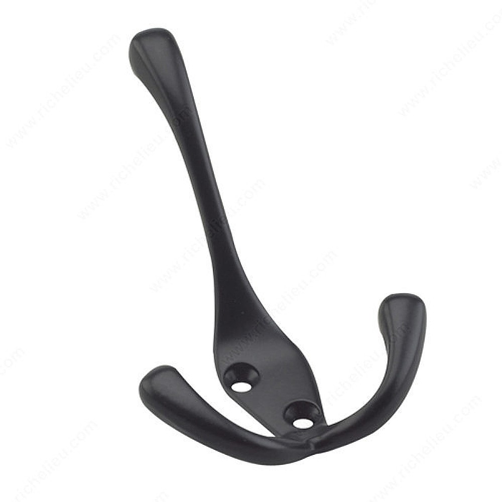 Onward 236FBV 4-1/2" Heavy-Duty Triple Coat Hook - Black