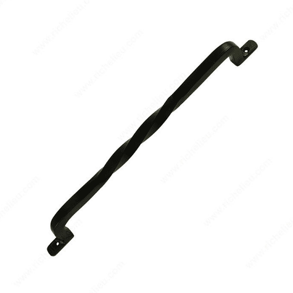 Onward 812BLR 12" Twist Barn Door Decorative Pull - Black