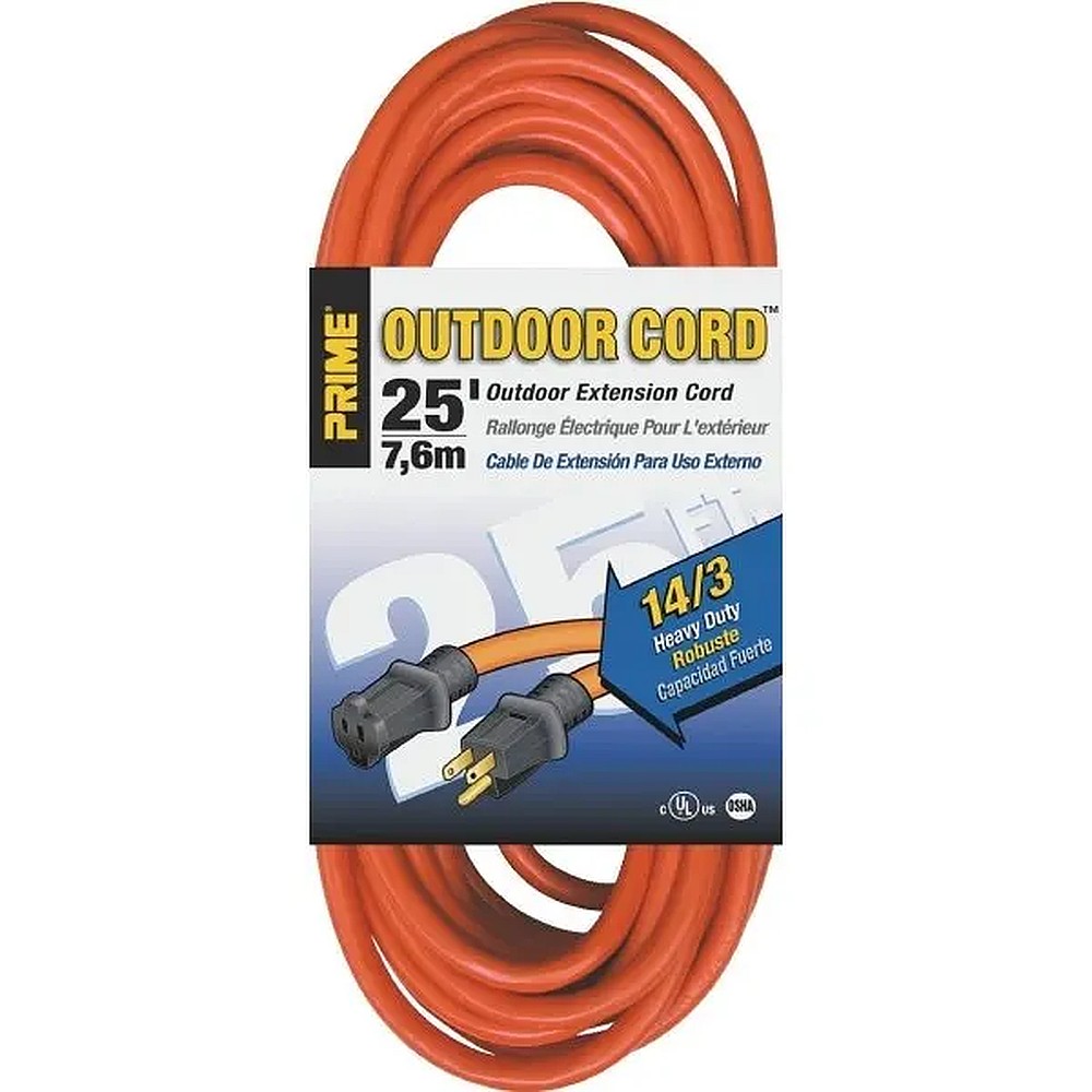 Prime EC501725 25' Outdoor Extension Cord - Orange