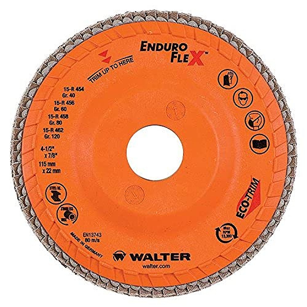 Walter 15R512 5″ x 7/8″ 120-Grit Enduro-Flex Flap Disc
