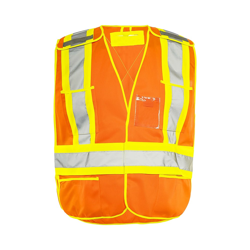 WASIP 59SO1500 Universal 5 Point Tear Away Solid Traffic Safety Vest - Yellow