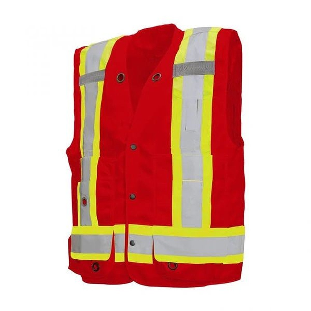 WASIP TV20R2XL 2XL Ground Force Hi-Viz Surveyors Vest - Red