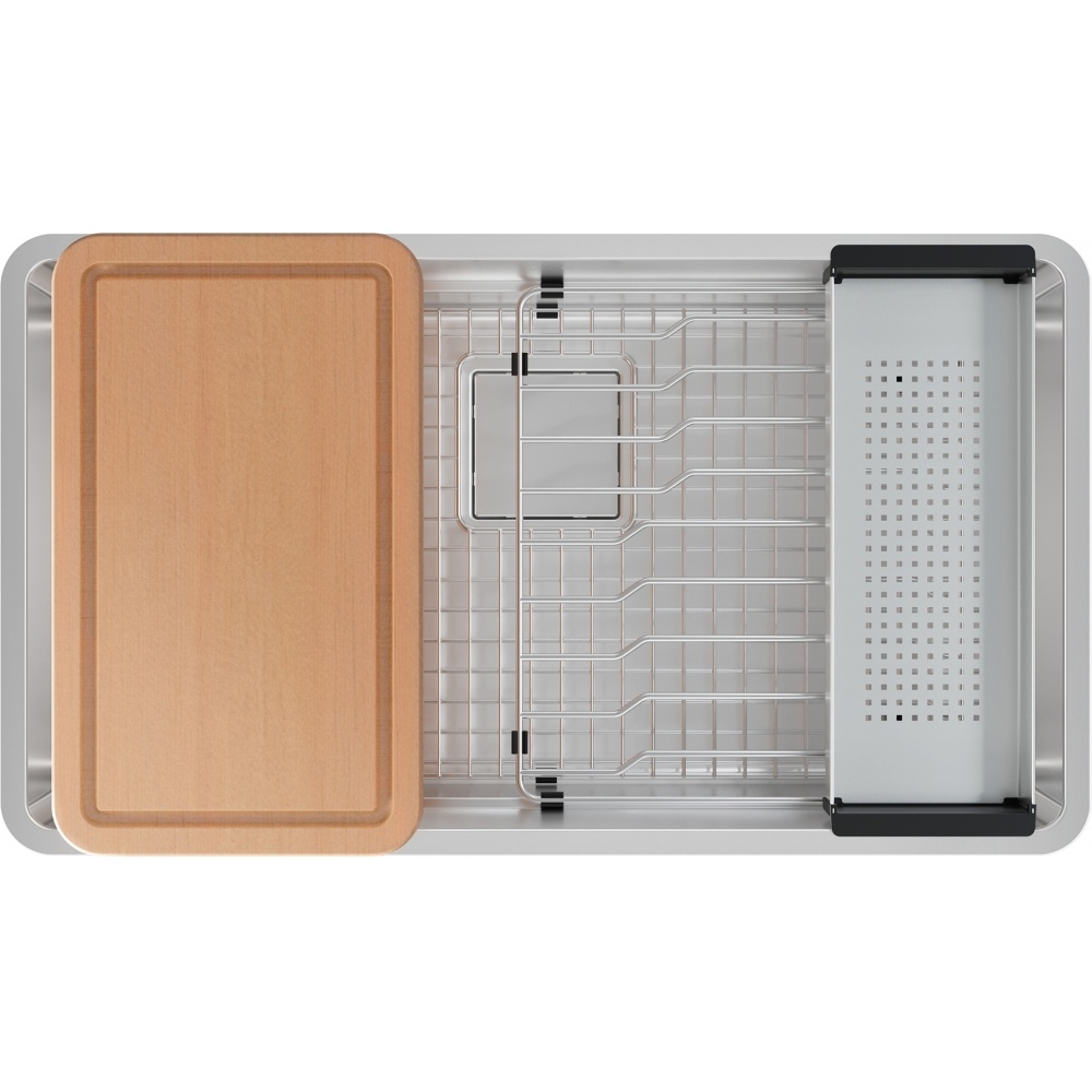 Franke PTX110-31-WKC Pescara 32.5" x 18.56" Undermount Single Bowl Workcenter Kitchen Sink - Stainless Steel