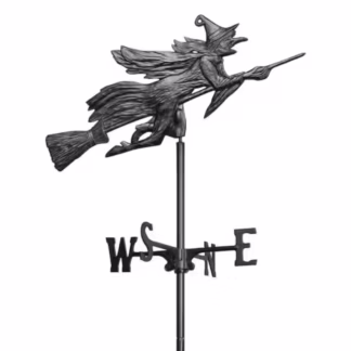 Whitehall 00084 Flying Witch Garden Weathervane - Black
