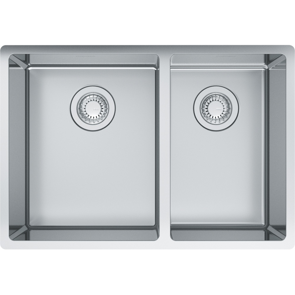 Franke CUX160-24-CA Cube 25.5" x 17.7" Undermount Double Bowl Kitchen Sink - Stainless Steel