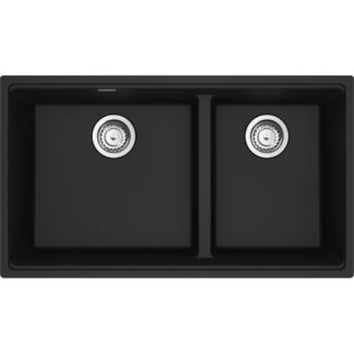 Franke MAG1601812LD-MBK-S Maris 33.0" x 18.94" Undermount Fragranite Double Bowl Low-Divide Kitchen Sink - Matte Black