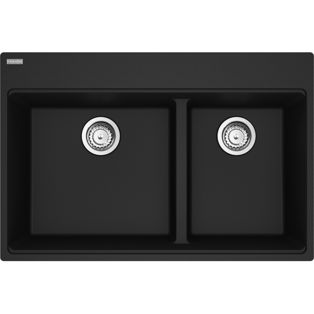 Franke MAG6601812LD-MBK-S Maris 33.0" x 22.0" Dual Mount Fragranite Double Bowl Low-Divide Kitchen Sink - Matte Black