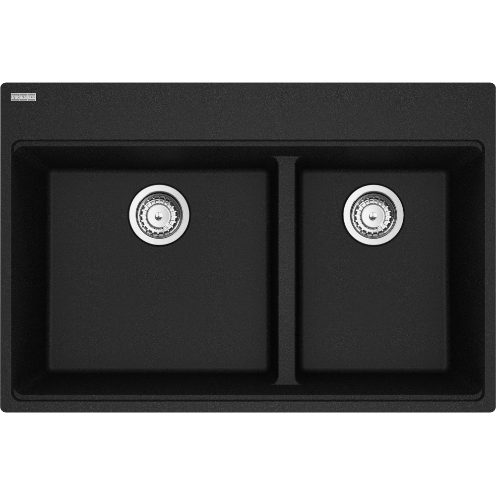 Franke MAG6601812LD-ONY-S Maris 33.0" x 22.0" Dual Mount Fragranite Double Bowl Low-Divide Kitchen Sink - Onyx