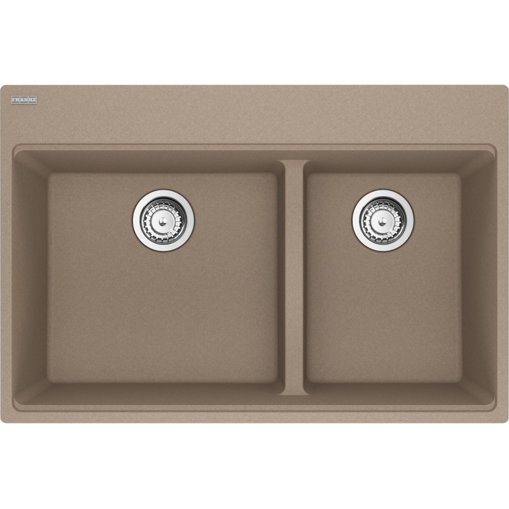Franke MAG6601812LD-OYS-S Maris 33.0" x 22.0" Dual Mount Fragranite Double Bowl Low-Divide Kitchen Sink - Oyster