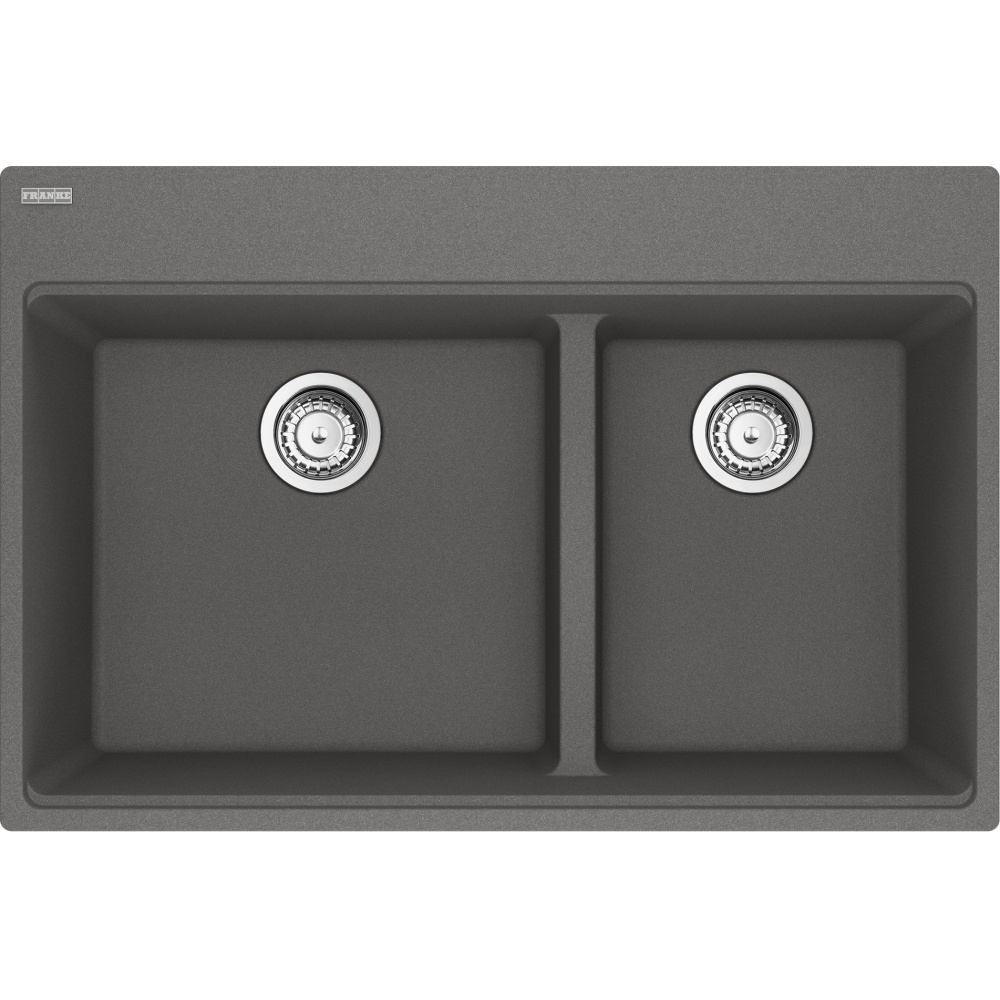 Franke MAG6601812LD-SHG-S Maris 33.0" x 22.0" Dual Mount Fragranite Double Bowl Low-Divide Kitchen Sink - Stone Grey