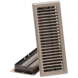 Imperial RG1997 4"x12" Steel Plated Louvered Floor Register - Pewter
