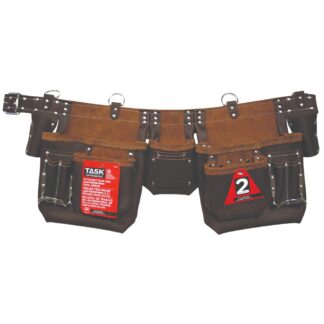 Task T77351 12 Pocket Master Carpenter PLUS Leather Apron - Brown