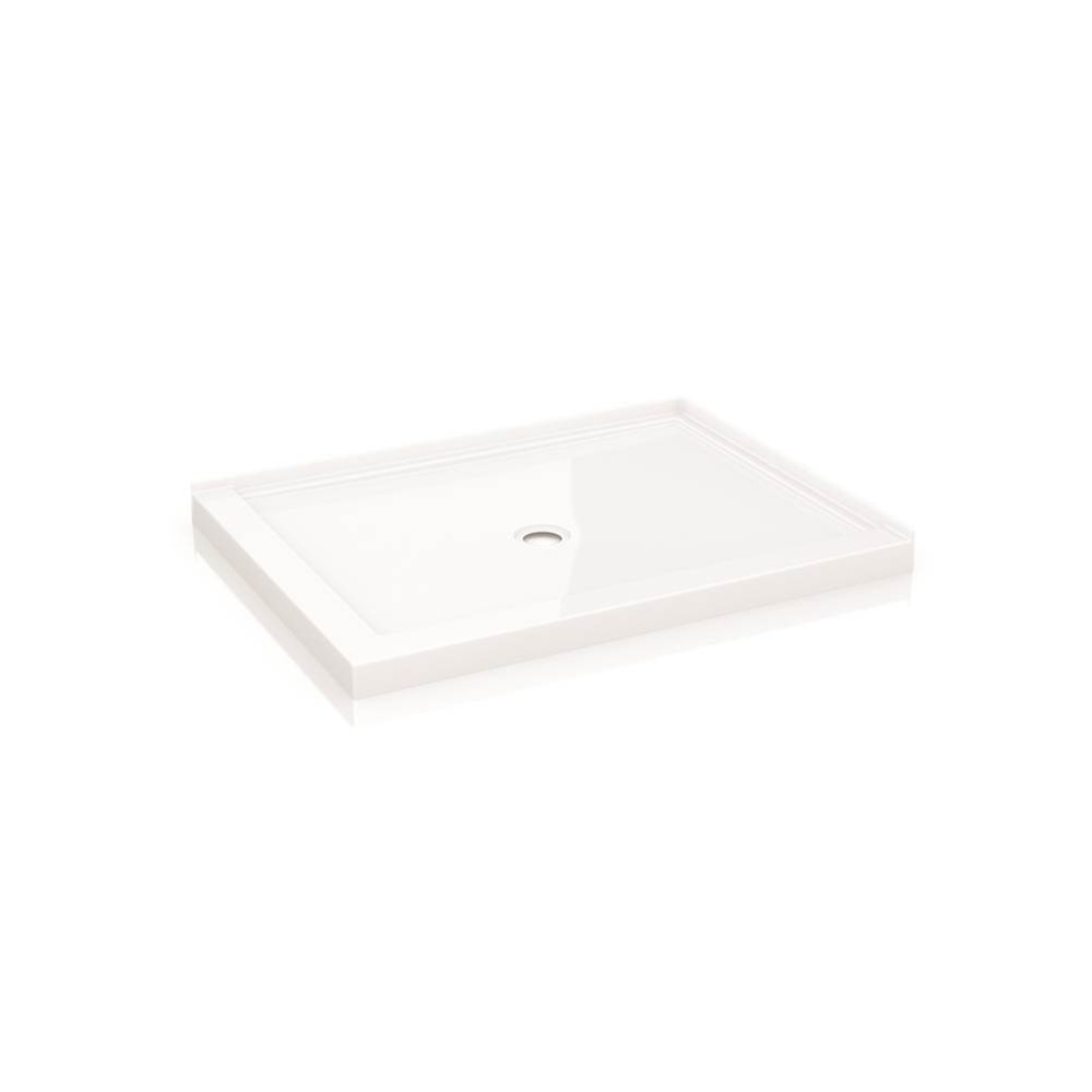 Fleurco ABT6036-18-R2 60" x 36" ABT 2 Sided Base Center drain, 2 Integrated Tile Flanges, Right configuration - White