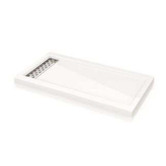 Fleurco ABE3660-18 (R) 60" x 36" ABE Acrylic Quad Shower Base with Side Linear Drain Cover - White