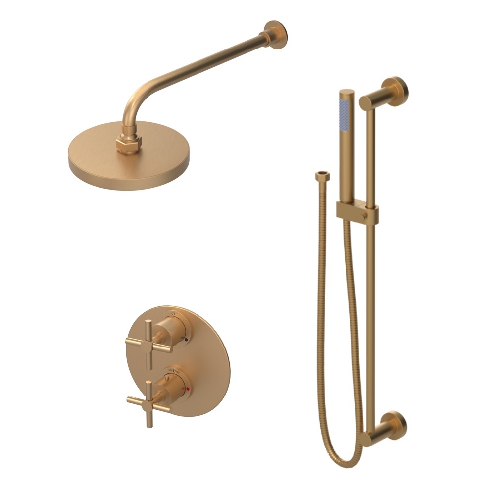 Rubinet T21GNLSGSG Genesis Trim Shower with Two-Way Diverter & Shut-Off - Satin Gold
