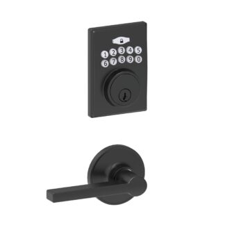Schlage JDE265STNSOL622VP Dexter® Keypad Deadbolt with Solstice Lever - Matte Black