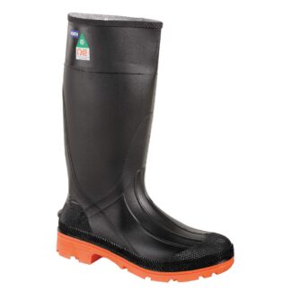 North B75145 Rubber Safety Boot, Size 7 - Black