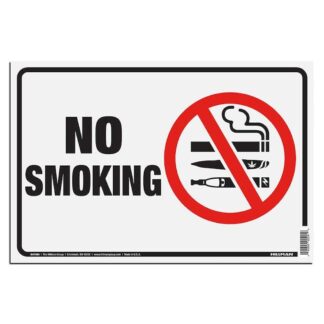 Hillman 847404 8" x 12" Adhesive 3-Symbol No Smoking Sign - Black, Red and White