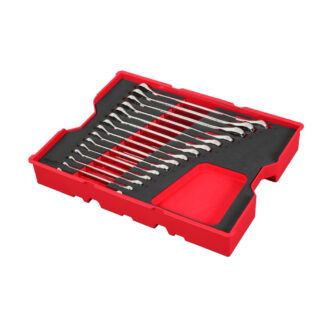 Milwaukee 48-22-0156 Metric Ratcheting Combination Wrench Set with Tray for PACKOUT™ Drawers, 15 Pack
