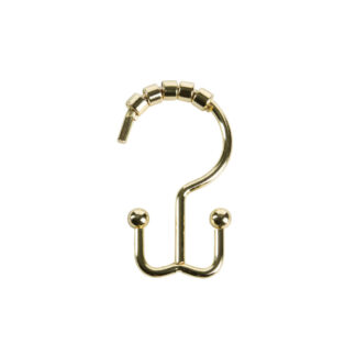 Moda At Home 302136-GLD Annex Double Shower Curtain Hook, 12 Pack - Gold