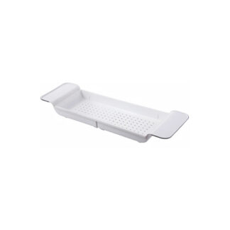 Moda At Home 305919-WHT Bano Non-Slip Expandable Bathtub Caddy - White