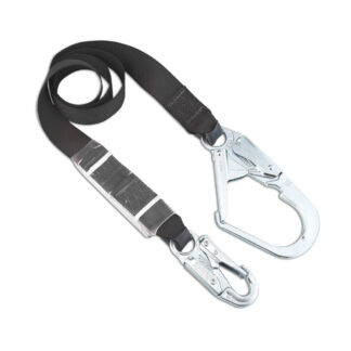 PIP FP7431425 2.5ft Dyna-ONE™ Large Hook Polyester Fixed Single-Leg Energy Absorber Lanyard - Black