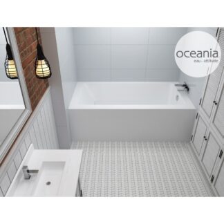 Oceania LO6631LSFLRSA01 Loft 66" x 31" 3-Wall Alcove Bathtub, LH Drain - White